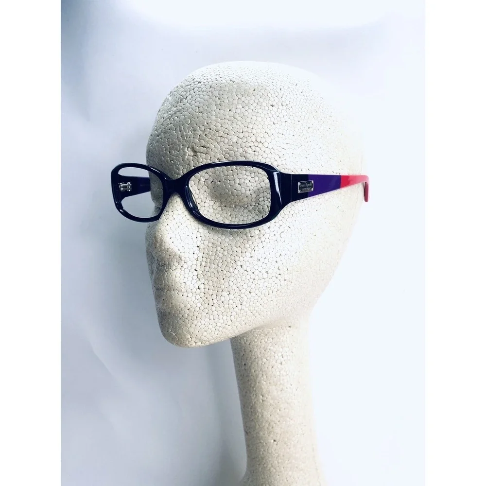 Kate Spade NY Black Purple Red Rectangular Wrap Eyeglasses Paxton 53 16 130